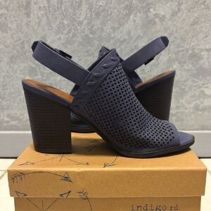 NIB Indigo Women's Dark Blue Block Heels - Size 8M